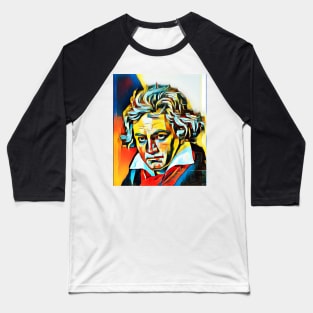 Ludwig van Beethoven Abstract Portrait | Ludwig van Beethoven Artwork 2 Baseball T-Shirt